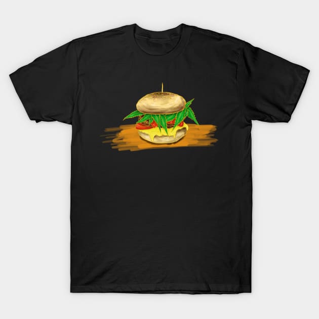 Weed Burger T-Shirt by chandrajul